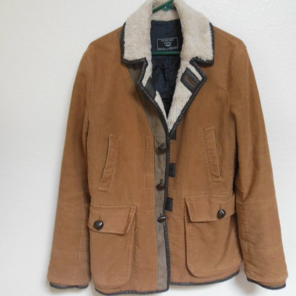 Zara Other - Zara Man Borwn Coat with Faux leather trim